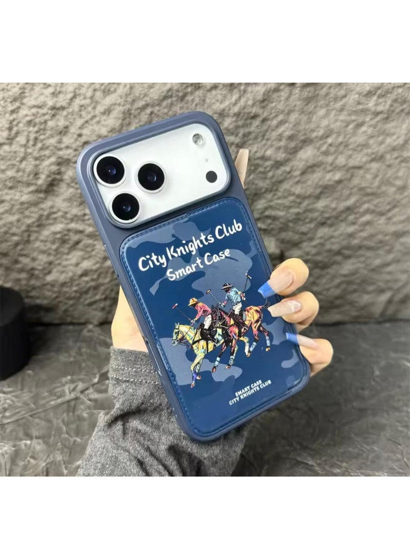 iPhone 17 Pro Max City Knights Club Smart Case – Blue Polo Rider Shockproof Phone Cover